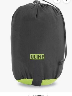 Uline Backpacking Hammock Camping Single Parachute w Straps - Black & Lime Green